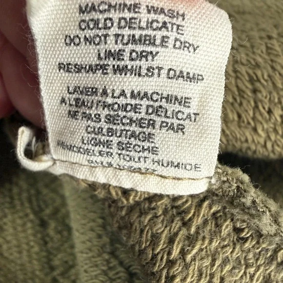 Ulla Johnson Sweatshirt Womens XS Green Puff Sleeve Terry Crewneck Pullover - Picture 7 of 11